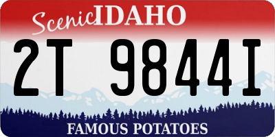 ID license plate 2T9844I