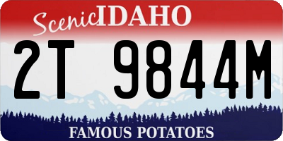 ID license plate 2T9844M