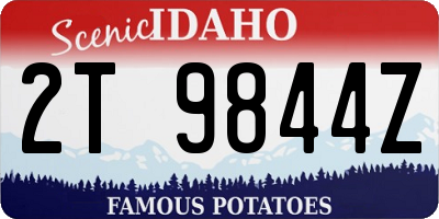 ID license plate 2T9844Z