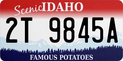 ID license plate 2T9845A