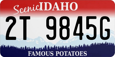 ID license plate 2T9845G