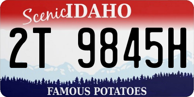 ID license plate 2T9845H