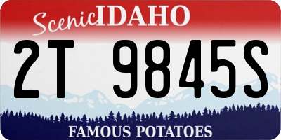 ID license plate 2T9845S