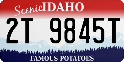 ID license plate 2T9845T