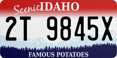 ID license plate 2T9845X