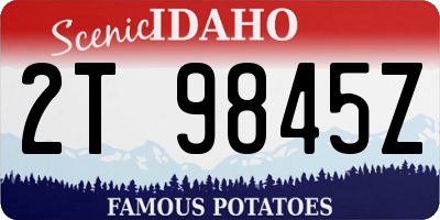 ID license plate 2T9845Z
