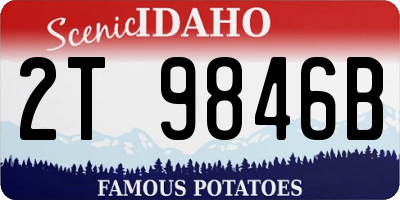 ID license plate 2T9846B