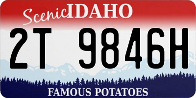 ID license plate 2T9846H