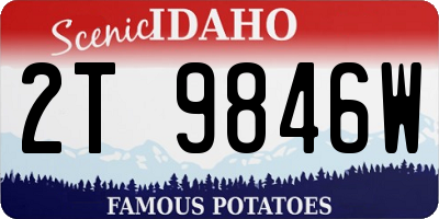 ID license plate 2T9846W