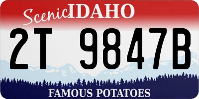 ID license plate 2T9847B