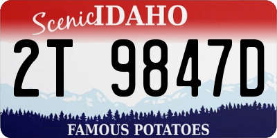 ID license plate 2T9847D