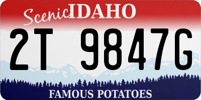 ID license plate 2T9847G