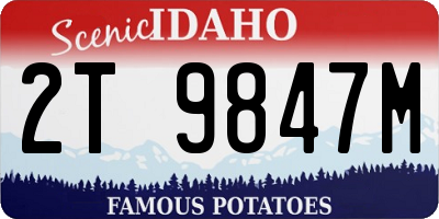 ID license plate 2T9847M