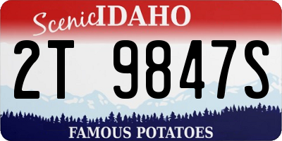 ID license plate 2T9847S