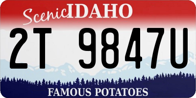 ID license plate 2T9847U