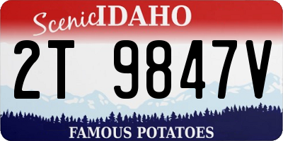ID license plate 2T9847V