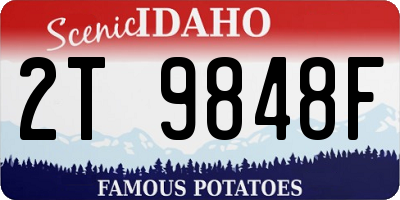 ID license plate 2T9848F