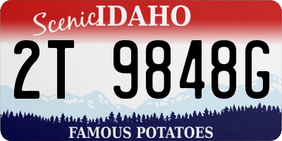 ID license plate 2T9848G