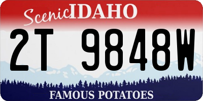 ID license plate 2T9848W