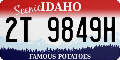 ID license plate 2T9849H