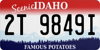 ID license plate 2T9849I