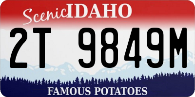 ID license plate 2T9849M