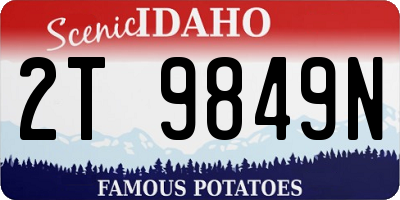 ID license plate 2T9849N