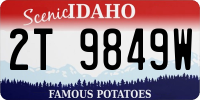 ID license plate 2T9849W