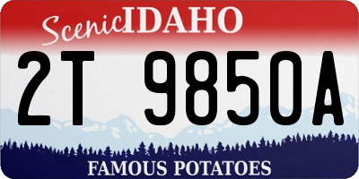 ID license plate 2T9850A