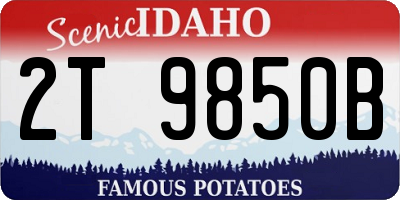 ID license plate 2T9850B