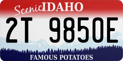 ID license plate 2T9850E