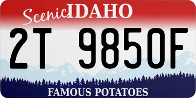 ID license plate 2T9850F