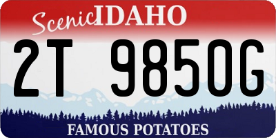 ID license plate 2T9850G