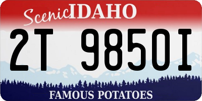ID license plate 2T9850I
