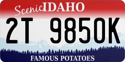 ID license plate 2T9850K