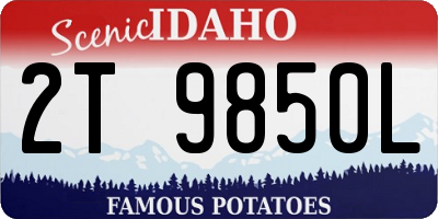 ID license plate 2T9850L
