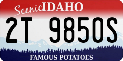 ID license plate 2T9850S