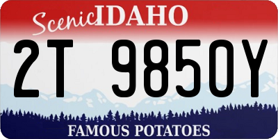 ID license plate 2T9850Y