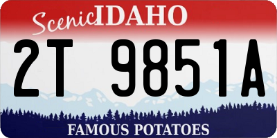ID license plate 2T9851A