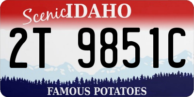 ID license plate 2T9851C