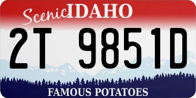 ID license plate 2T9851D