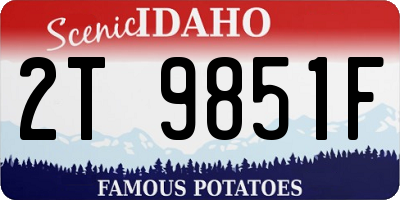 ID license plate 2T9851F