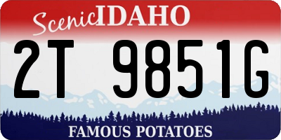 ID license plate 2T9851G