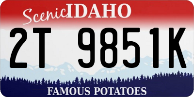 ID license plate 2T9851K