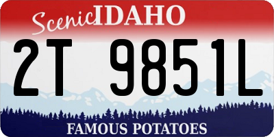 ID license plate 2T9851L