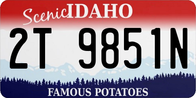 ID license plate 2T9851N
