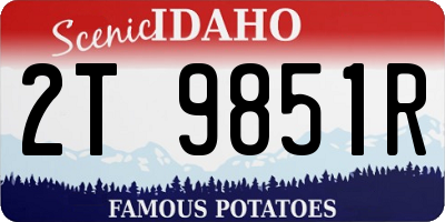 ID license plate 2T9851R