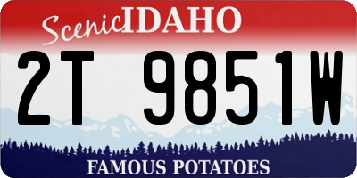 ID license plate 2T9851W