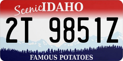 ID license plate 2T9851Z