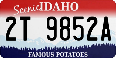 ID license plate 2T9852A